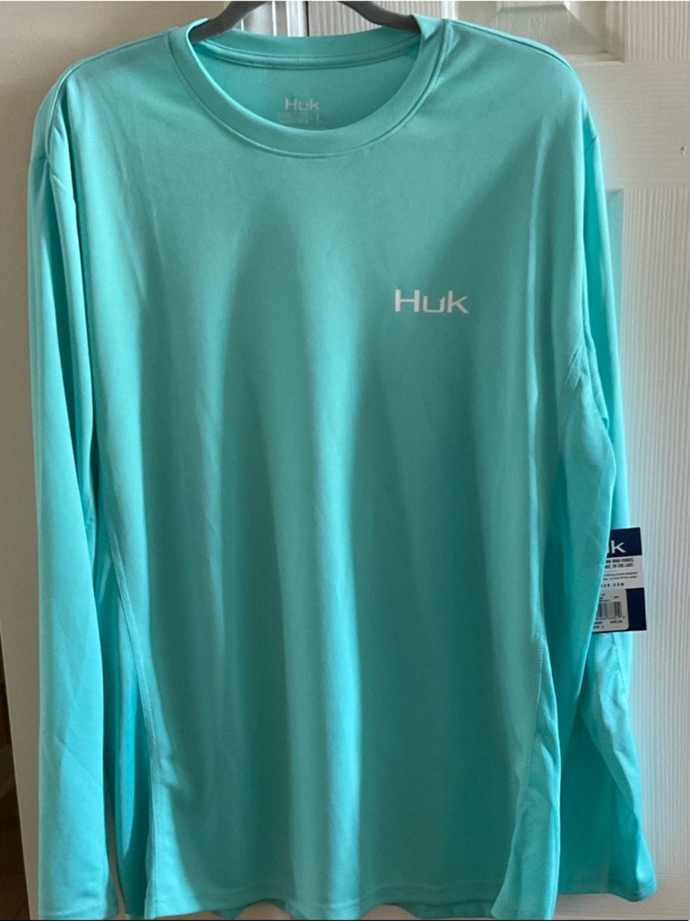 Huk Long Sleeve Performance Tee - Aqua Blue, L